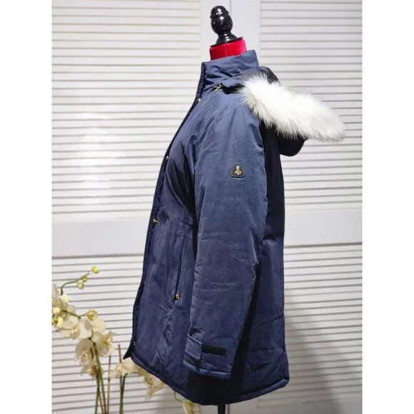 NWOT Spire By Galaxy Women's Navy Blue Jenar Heavyweight Coat Jacket Size S 2206 - Picture 4 of 15